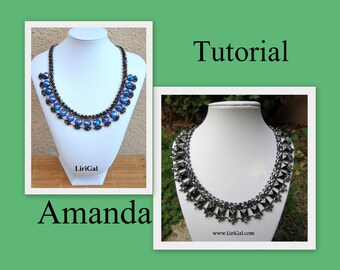 Tutorial PDF della collana di perline con perline a punta Amanda SuperDuo e Hex Pyramid