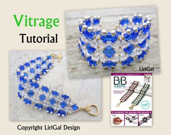 Tutorial Vitrage  Kheops par Puca beads, Silky Beads, SuperDuo beads  Beadwork Bracelet PDF