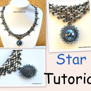 Star Rivoli-SuperDuo Beadwork Necklace PDF Tutorial