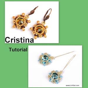 Cristina Rivoli-SuperDuo Beadwork Earrings PDF Tutorial