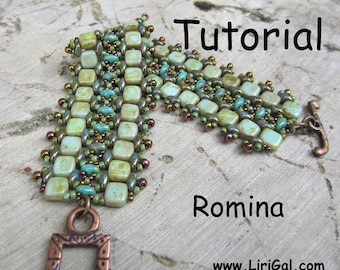 Tutorial Romina SuperDuo and Tile Beadwork Bracelet PDF