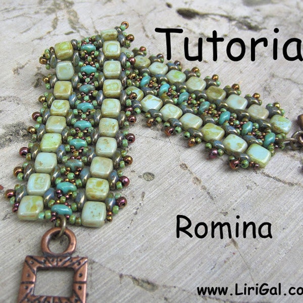 Tutorial Romina SuperDuo and Tile Beadwork Bracelet PDF