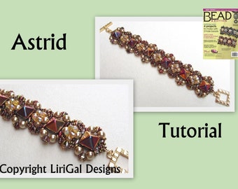 Tutorial Astrid SuperDuo and Pyramid beads  Beadwork Bracelet PDF