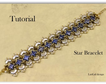 Tutorial Star and Arcos par Puca beads  Beadwork Bracelet PDF