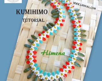 Tutorial Himena Kumihimo Daggers & Pip beads Necklace PDF