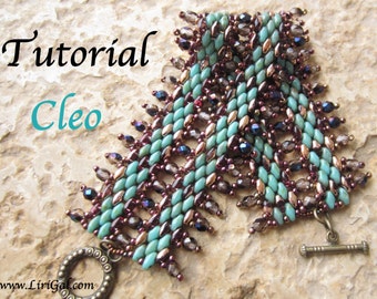 Cleo Superduo Twin Beadwork Armband PDF Tutorial