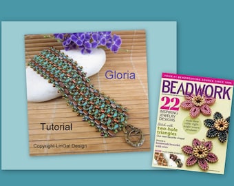 Tutorial Gloria SuperDuo and Brick beads Beadwork Bracelet PDF