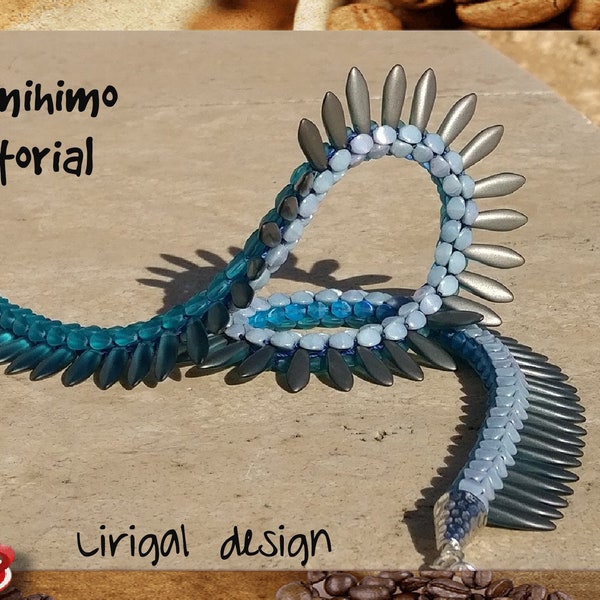 Iguana Reversible  Kumihimo Daggers Necklace PDF