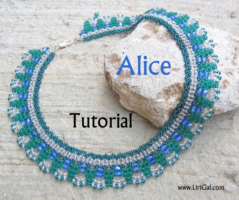 2 patterns deal.Alice and Nily SuperDuo Beadwork Necklace and bracelet PDF Tutorials image 2