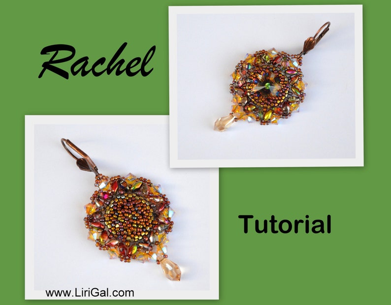 Rachel Rivoli-SuperDuo Beadwork Earrings-Pendant PDF Tutorial image 3