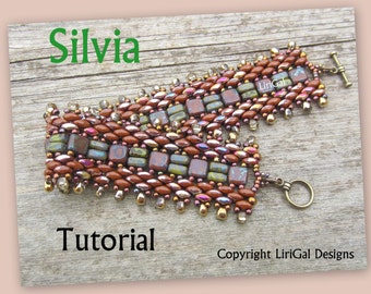 Tutorial Silvia SuperDuo and Brick beads Beadwork Bracelet PDF