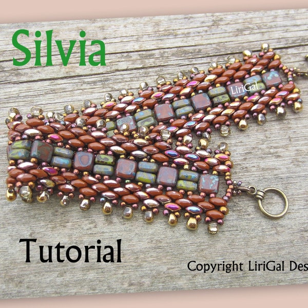 Tutorial Silvia SuperDuo and Brick beads Beadwork Bracelet PDF