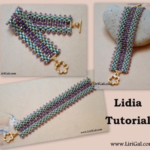 Lidia Super duo Beadwork Bracelet PDF Tutorial image 2
