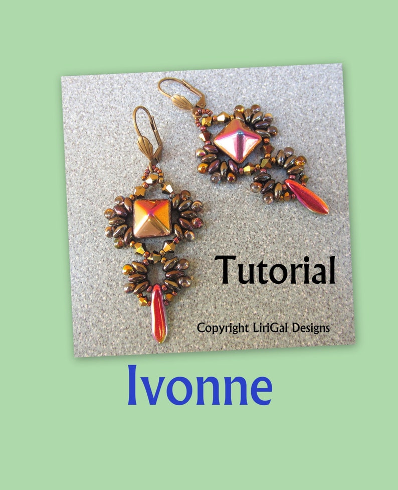 Ivonne SuperDuo Beadwork Earrings PDF Tutorial image 2