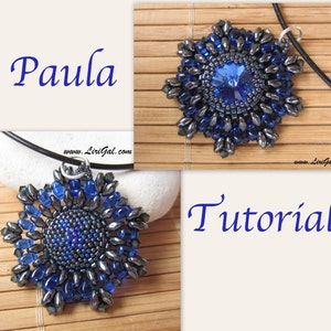 Paula Rivoli-SuperDuo Beadwork Pendant PDF Tutorial image 1