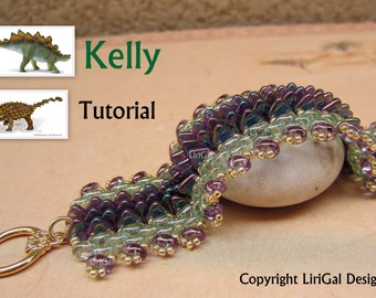 Kelly Superduo Triangle beads Beadwork Bracelet PDF Tutorial