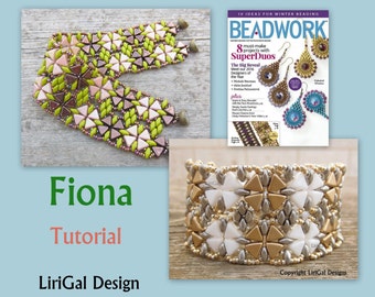 Tutorial Fiona Kheops par Puca beads, SuperDuo beads  Beadwork Bracelet PDF