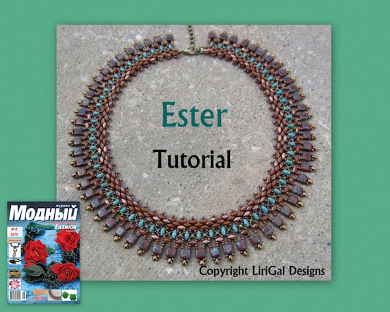 Tutorial Ester SuperDuo and Tile beaded Necklace PDF