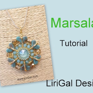 Marsala Rivoli Paisley Beadwork Pendant PDF Tutorial