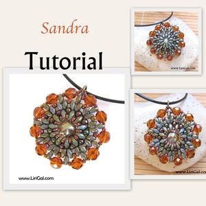 Sandra Rivoli-SuperDuo Beadwork Pendant PDF Tutorial