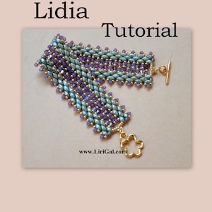 Lidia Super duo Beadwork Bracelet PDF Tutorial image 1