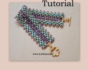 Lidia Super duo Beadwork Bracelet PDF Tutorial