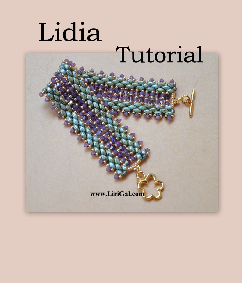 Lidia Super duo Beadwork Bracelet PDF Tutorial image 1