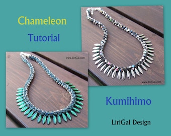 Tutorial Chameleon Kumihimo Daggers Necklace PDF