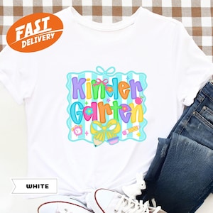 Preppy Kindergarten Shirt, Back To School Shirt, Hello Kinder Tee, Custom Girls 1st Day Of School T-Shirt, Kindergarten Teacher Tee
