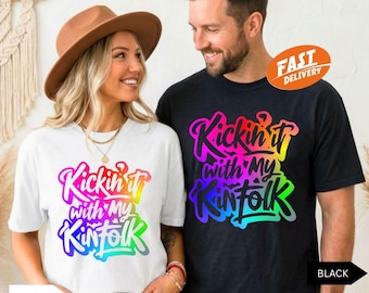 Maglietta "Kickin' It With My Kinfolk": divertente t-shirt per riunioni di famiglia