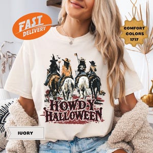 Comfort Colors Howdy Halloween Shirt Western Halloween Girls Shirt Halloween Cowboy Shirt Funny Cowgirl Halloween Shirt Spooky Western Shirt