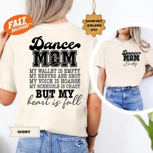 Comfort Colors Custom Dance Mom Shirt, Dance Mom My Wallet is leer, personalisiertes Geschenk für Muttertag, Tanzwiderstands-Shirt, Dance Vibes
