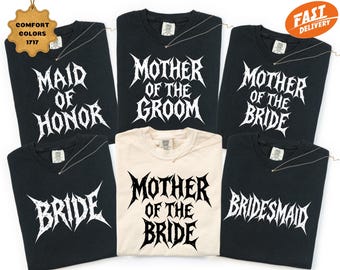Comfort Colors Custom Bridal Party Shirt, Bachelorette Party Tee, Gothic Wedding T-Shirt