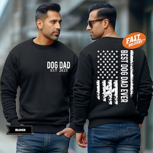 Sweatshirt gepersonaliseerde hond vader, sweater beste hondenvader ooit, aangepast cadeau vader hond, hoodie hondenliefhebber, Vaderdagcadeau, cadeaus hondenbezitter