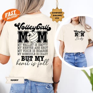 Comfort Colors® Kundenspezifisches Beachvolleyball-Mama-Shirt, Beachvolleyball-Mama Meine Brieftasche ist leer, personalisiertes Geschenk für Muttertag, Sport-Mama-Geschenk