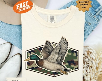 Camo Duck Hunting Comfort Colors Shirt: Hunter Dad Tee