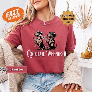 Comfort Colors Dachshund Shirt: Funny Cocktail Weenies Tee