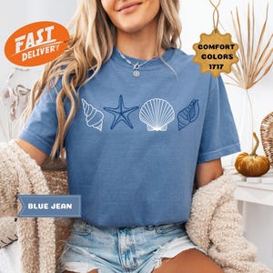 Comfort Colors SeaShell Shirt: Beach Summer Tee, Ocean Lover Gift