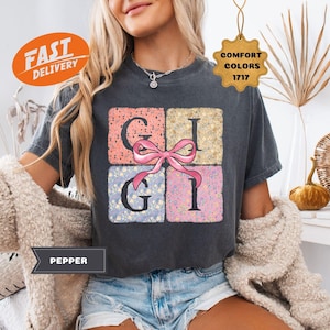 Comfort Colors Gigi Floral Shirt, Gigi Shirt, Cute Grandma Tshirt, Mothers Day Gift, Pregnancy Announcement, New Gigi Gift, Grandmother Tee