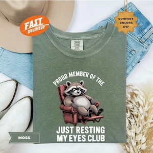 Comfort Colors Just Resting My Eyes, Men&#39;s Funny Dad Shirt, Feral Dad, Dad Life Tee, Fathers Day Gift, Gift For Husband, Gift for Dad