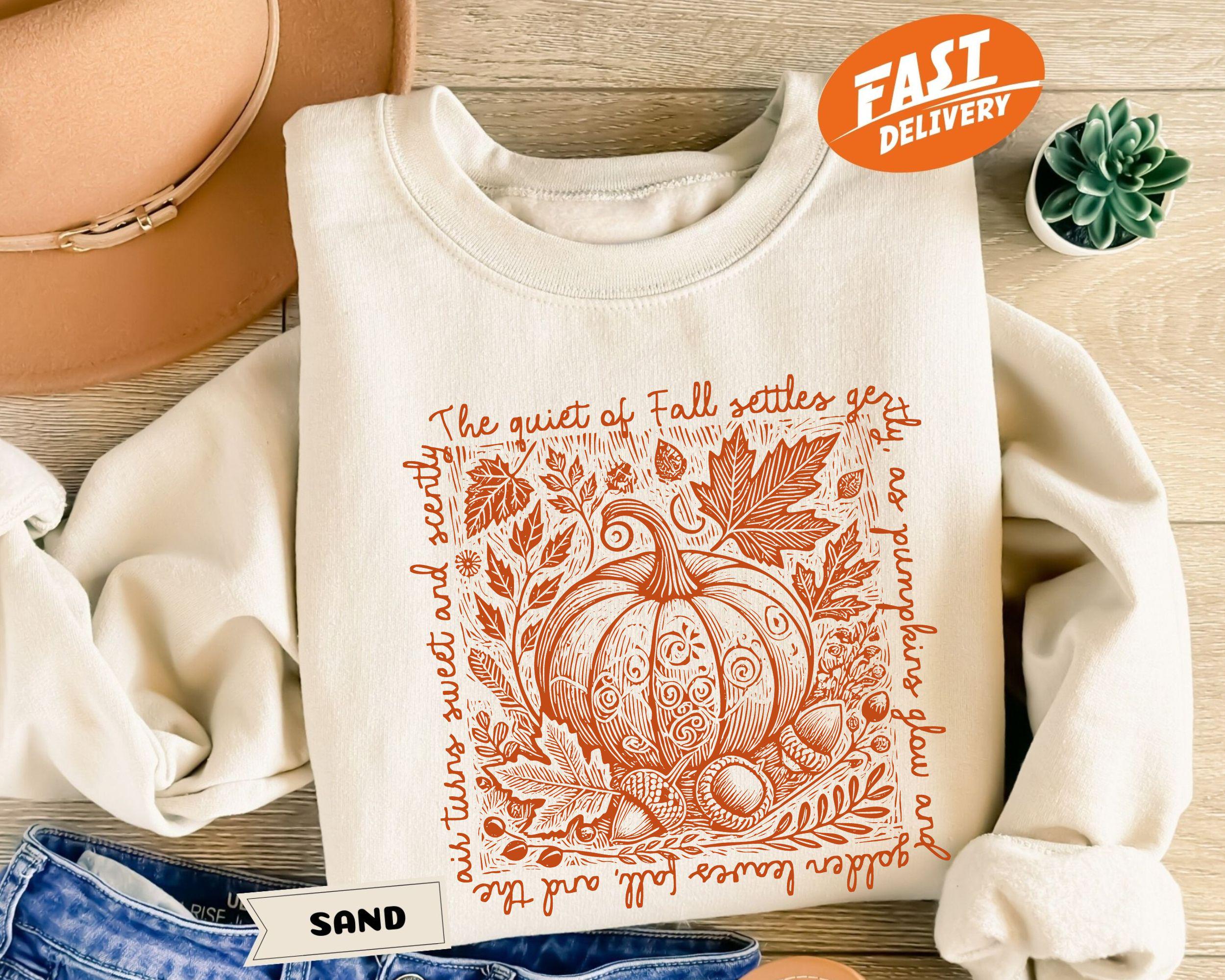 Boho Fall Floral Pumpkin Sweatshirt: Retro Autumn Sweater - Etsy