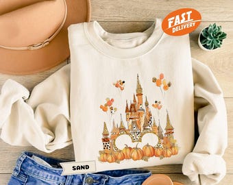 Sudadera Disney Fall Castle, Sudadera Magic Kingdom Thanksgiving Vacation, Sudadera con capucha de Disneyland