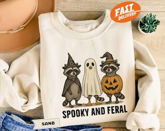 Sudadera de mapache espeluznante: divertida sudadera con capucha de fantasma de Halloween