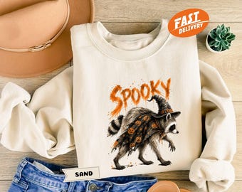 Spooky Jimothy Raccoon Sweatshirt, Halloween Trash Panda Hoodie, Viral Raccoon Witch Costume Top