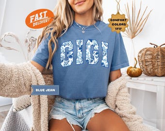 Toile Gigi Shirt: Comfort Colors Floral Grandma Tee