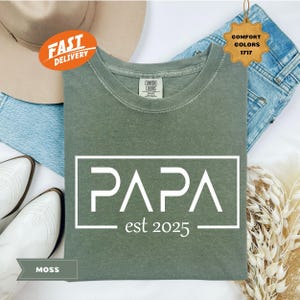 Comfort Colors Papa Shirt, Papa Est Tshirt, Custom Papa Shirt, Fathers Day Gift, Papa Gifts, New Papa Gift, Christmas Gift, Grandpa Tee