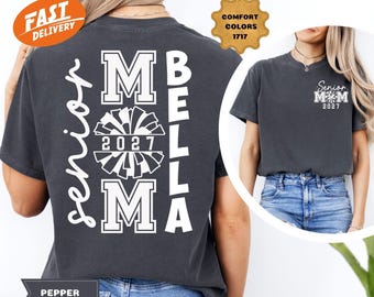 Comfort Colors Senior Cheer Mom 2027 Shirt, Cheerleader Gift, Class of 2027 T-shirt