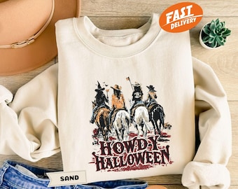 Howdy Halloween-sweater: griezelseizoen western cowgirl