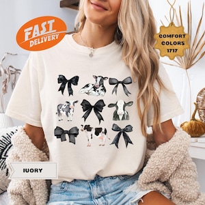 Comfort Colors® Coquette Cow Shirt, Cow Lover Shirt, Funny Cow Shirt, Farm Lover Gift, Farm Animal Shirt, Cute Cow Tee, Farm Life Shirt