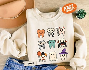 Spooky Dental Halloween Sweatshirt: Funny Dentist Office Shirt